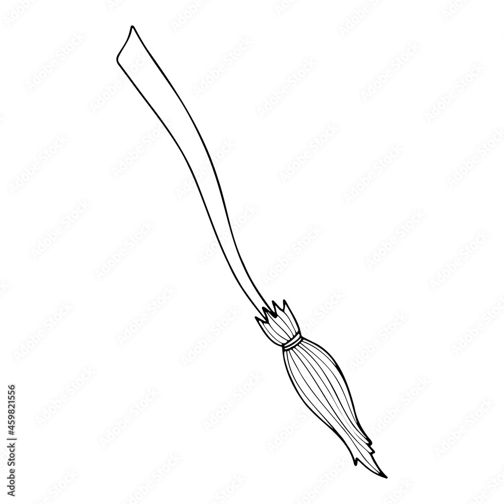 Vector doodle icon broom Halloween illustration Vector doodle icon broom Halloween illustration