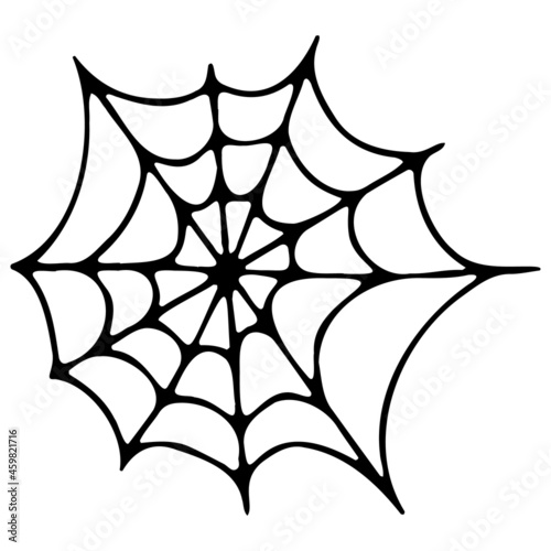 Spider web doodle icon for Halloween 