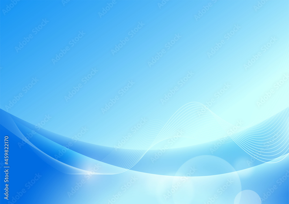 Background wave curves and lines light blue color vector