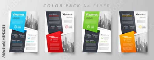 Flyer brochure design template set color, creative leaflet size A4, trend cover