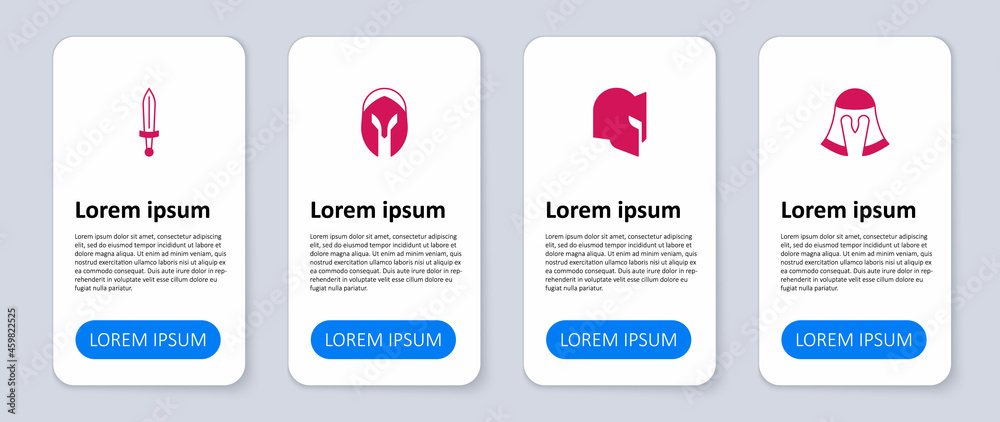 Set Medieval helmet, and sword. Business infographic template. Vector Set Medieval helmet, and sword. Business infographic template. Vector