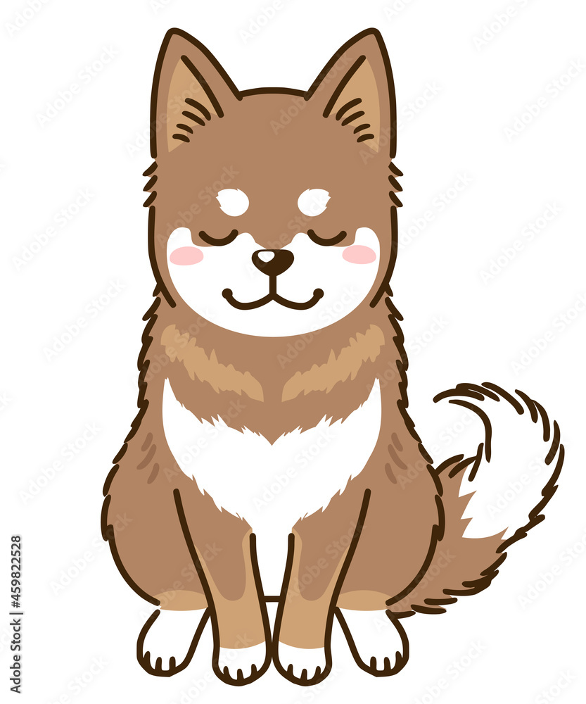 おじぎする四国犬 赤胡麻 Stock ベクター Adobe Stock