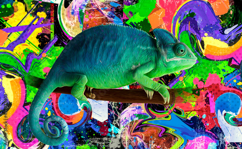 abstract background with chameleon color art