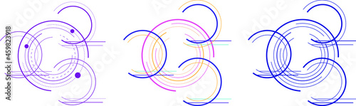 2022 year numbers set with circles