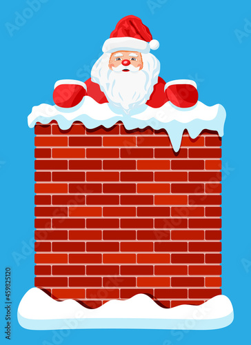 Santa claus stuck in chimney.