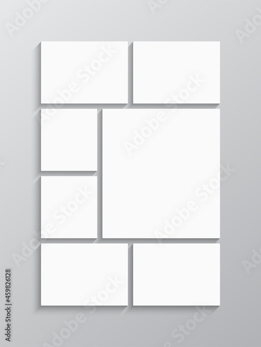 Template collage of seven frames, images, photo