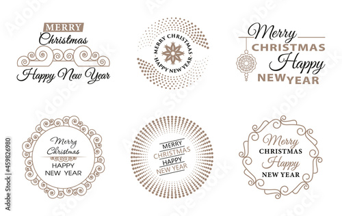 Frames with Christmas greet...