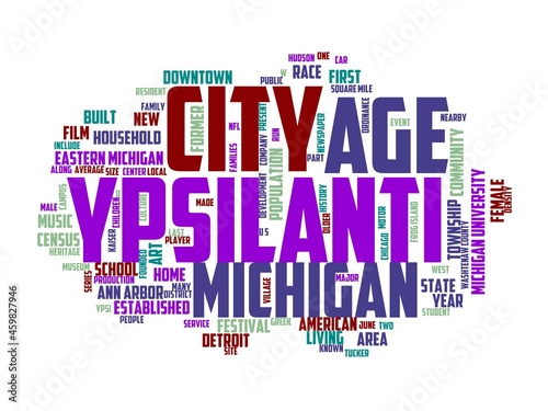 ypsilanti wordcloud concept, wordart, ypsilanti,usa,michigan,city
