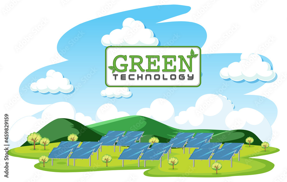 Green energy generated by solar panel