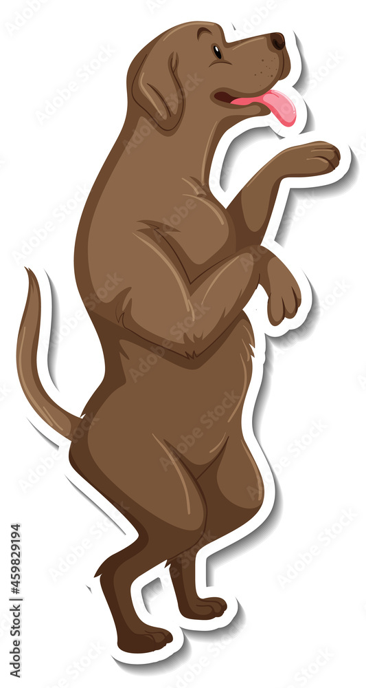 A sticker template of dog cartoon character A sticker template of dog cartoon character