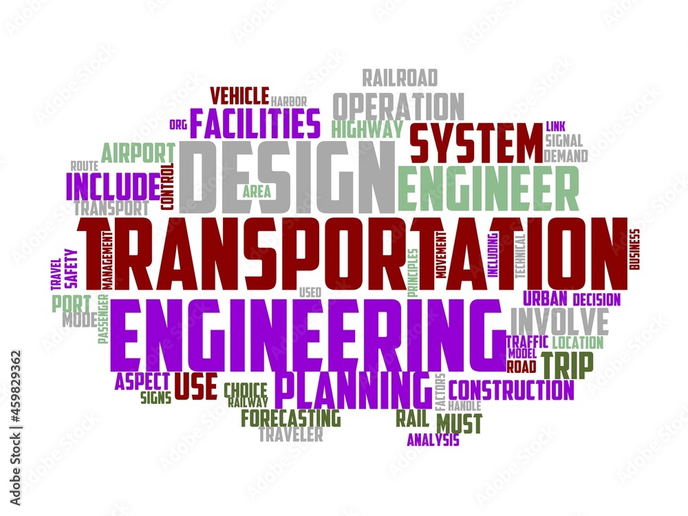 Fototapeta premium transport-engineer wordcloud concept, wordart, transportation,engineering,technology,industry