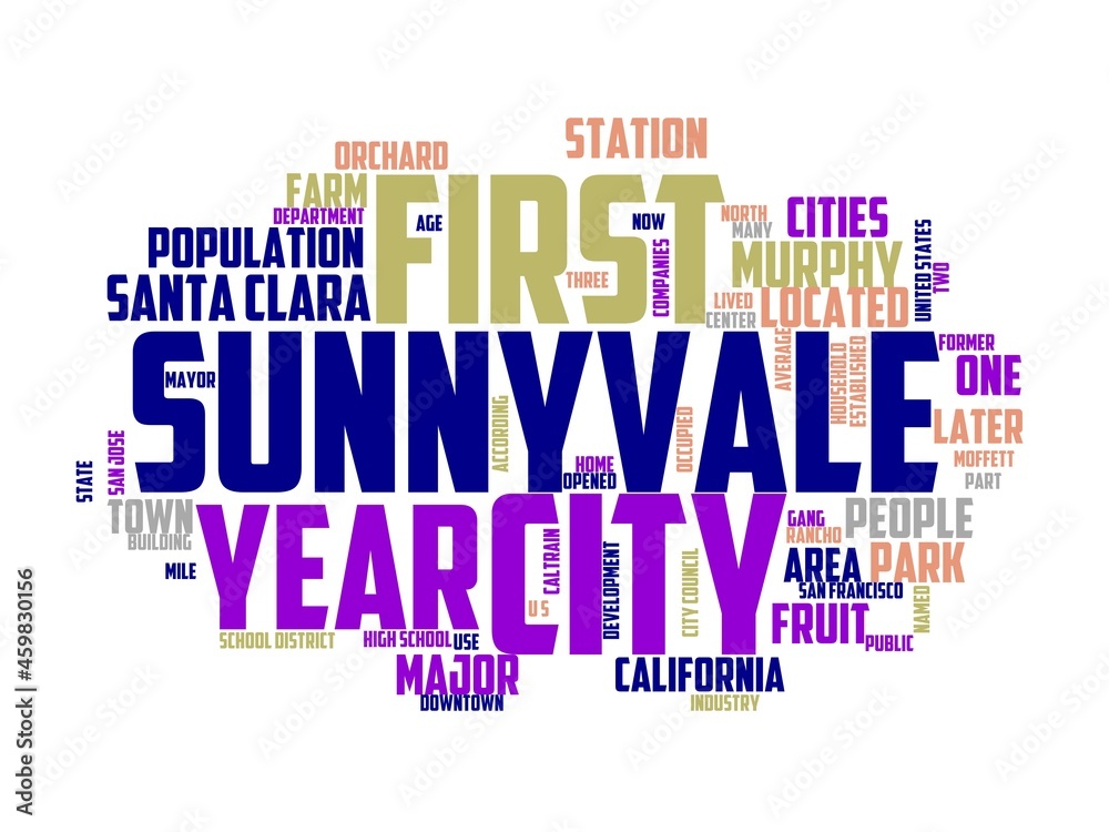 sunnyvale wordcloud concept, wordart, sunnyvale,usa,california,america sunnyvale wordcloud concept, wordart, sunnyvale,usa,california,america