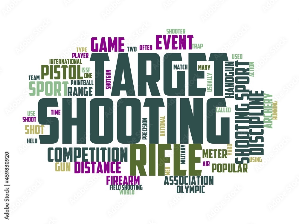 shooting sports wordcloud concept, wordart,
