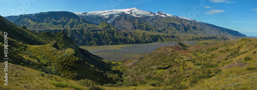 Landscape at Merkurrani walk in Porsmörk, Iceland, Europe 