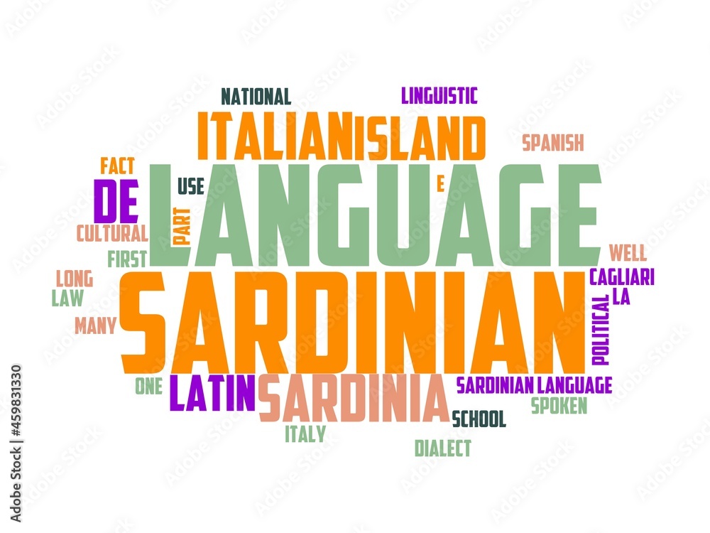 sardinian wordcloud concept, wordart,