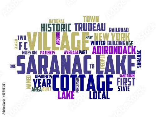 saranac lake wordcloud concept, wordart, photo