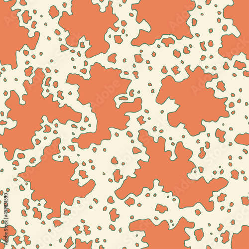 Abstract hand painted seamless pattern spots animal color