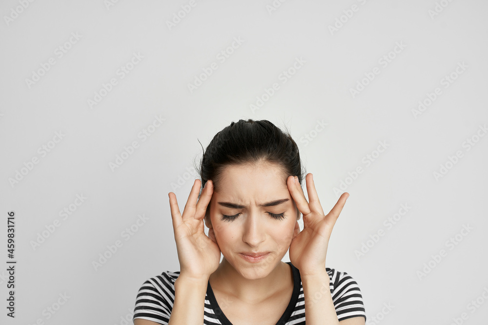 brunette headache painful syndrome discomfort health problems