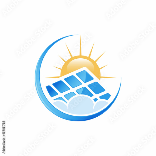 Solar panel logo vector design