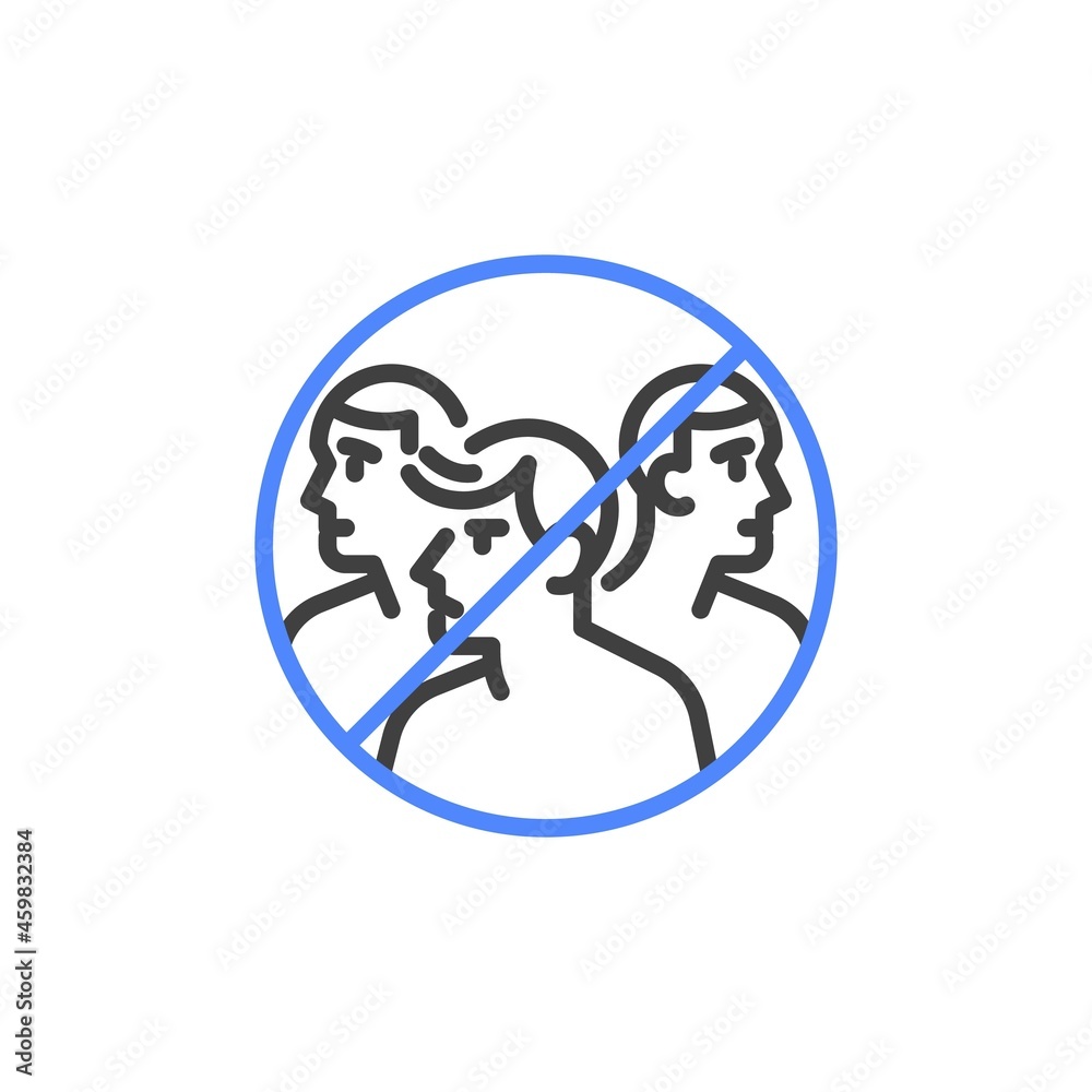 Social distancing line icon Social distancing line icon