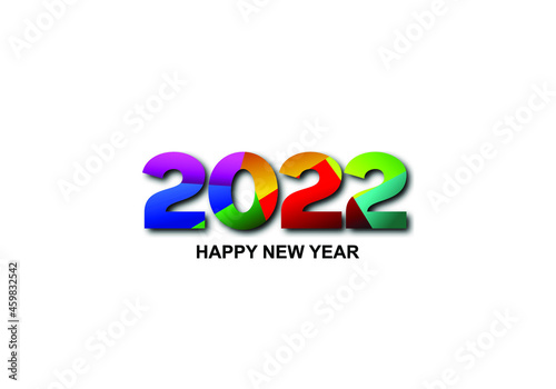 2022. Happy new year 2022 text design on white background. 2022 Vector design illustration. 2022 number design template celebration typography poster, banner or greeting card for Happy new year