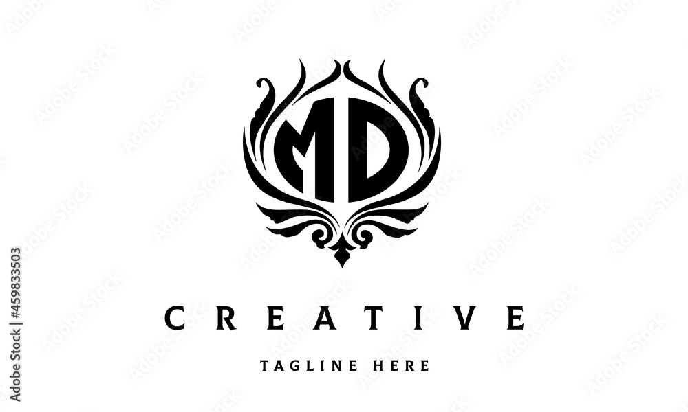 Fototapeta premium MD circle luxury latter logo vector