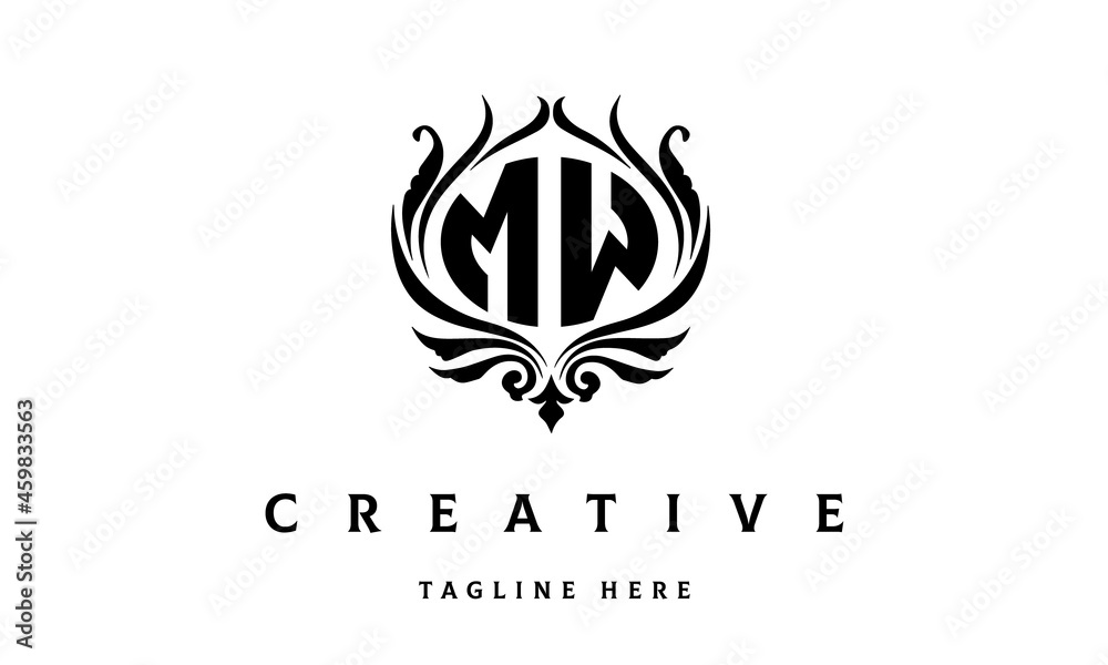 MW circle luxury latter logo vector MW circle luxury latter logo vector