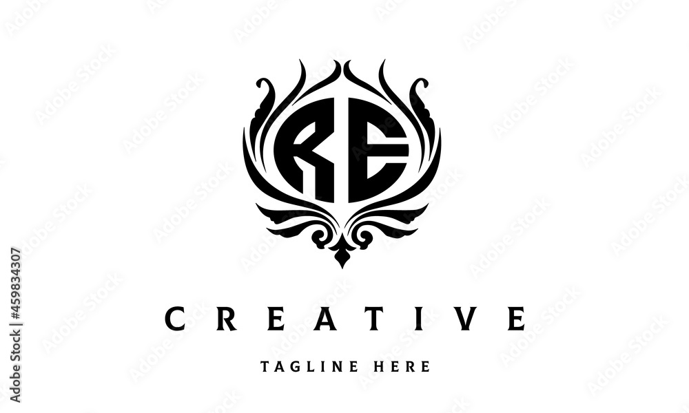 RE circle luxury latter logo vector RE circle luxury latter logo vector