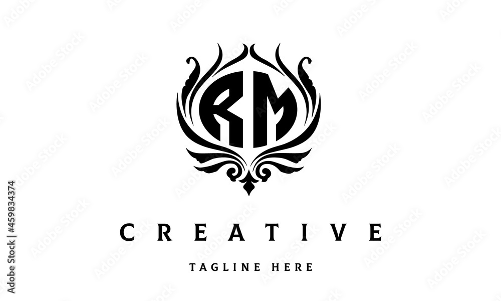 RM circle luxury latter logo vector