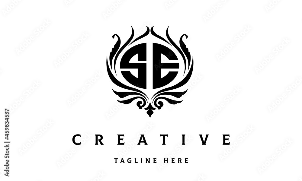 SE circle luxury latter logo vector SE circle luxury latter logo vector