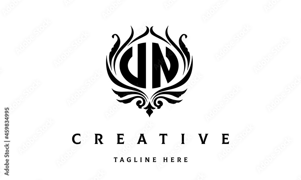 Fototapeta premium UN circle luxury latter logo vector
