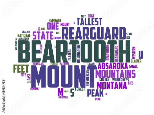 mount rearguard wordcloud concept, wordart, landscape,canada,nature,mountain photo