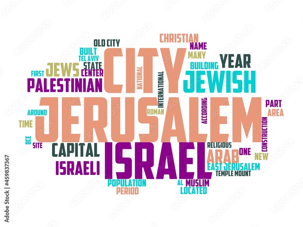 jerusalem wordcloud concept, wordart, jerusalem,israel,landmark,travel