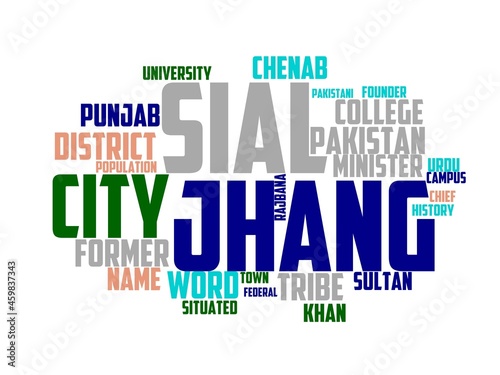 jhang wordcloud concept, wordart, background,travel,jhang,pakistan photo