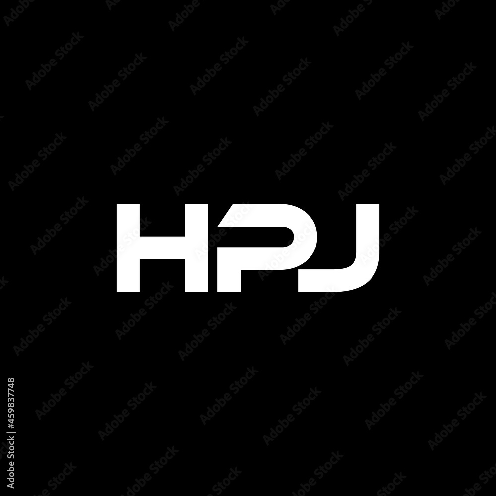 HPJ letter logo design with black background in illustrator, vector logo modern alphabet font overlap style. calligraphy designs for logo, Poster, Invitation, etc.