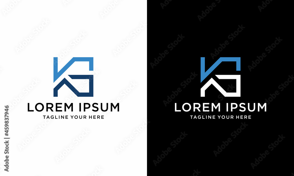creative simple initial letters KG logo monogram style creative simple initial letters KG logo monogram style