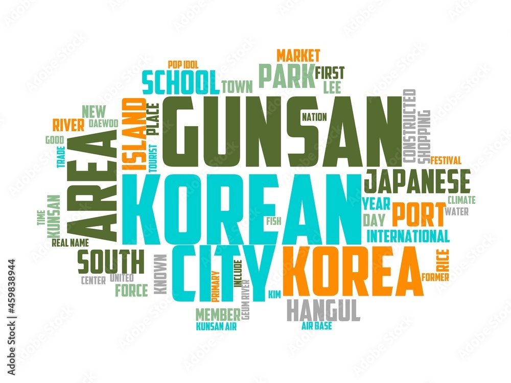 gunsan wordcloud concept, wordart, korea,nature,water,landscape gunsan wordcloud concept, wordart, korea,nature,water,landscape