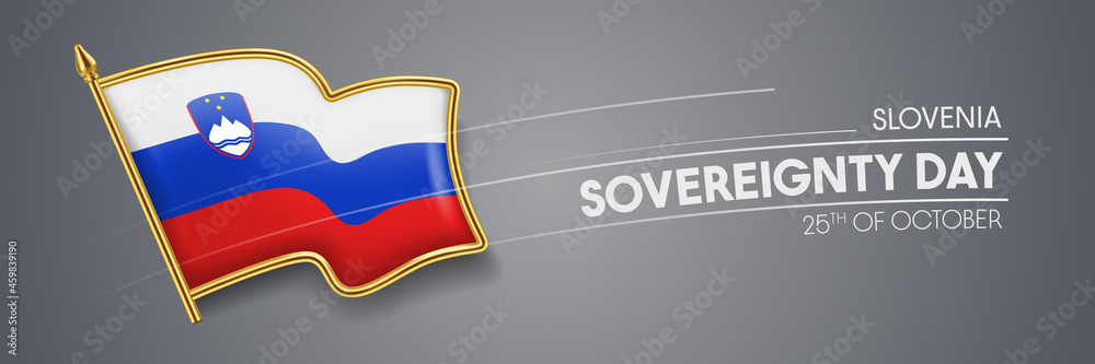 Slovenia Sovereignty day vector banner, greeting card.