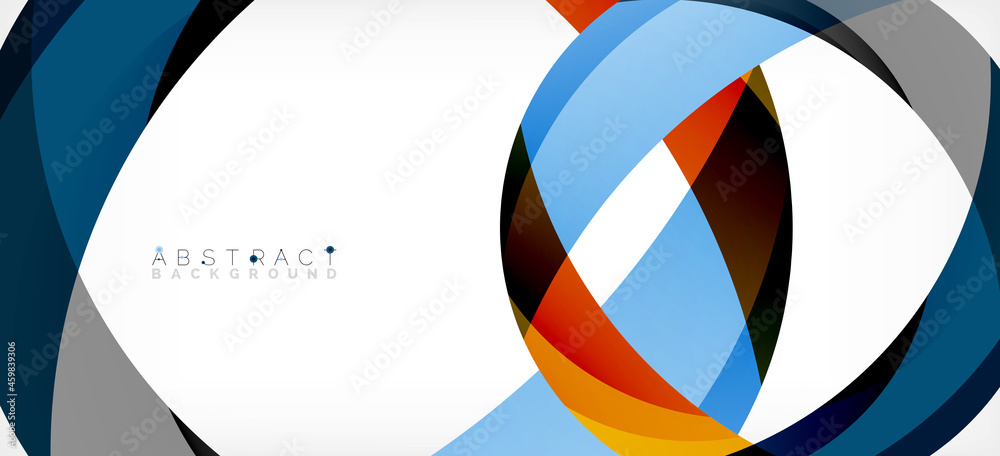Geometric abstract background. Circle created with overlapping color shapes. Vector Illustration For Wallpaper, Banner, Background, Landing Page Geometric abstract background. Circle created with overlapping color shapes. Vector Illustration For Wallpaper, Banner, Background, Landing Page