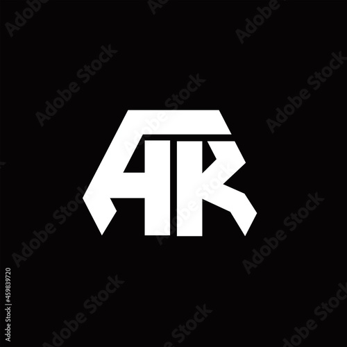 Free Download AK Logo monogram with octagon shape style design template - GFXLoad