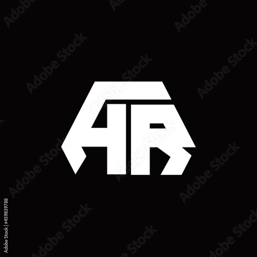 AR Logo monogram with octagon shape style design template