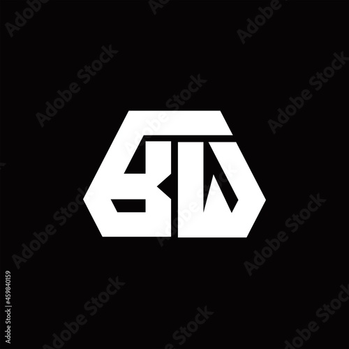 BW Logo monogram with octagon shape style design template
