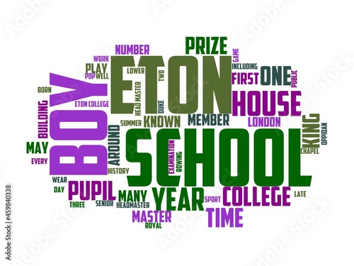 eton college wordcloud concept, wordart, eton,england,windsor,education photo