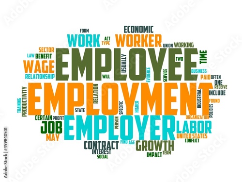 employee wordcloud concept, wordart, group,employee,business,team