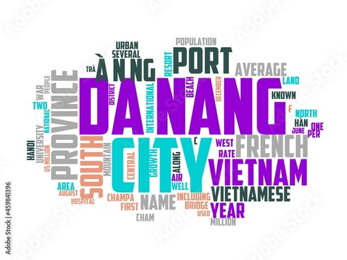 da nang wordcloud concept, wordart, travel,vietnam,danang,landscape