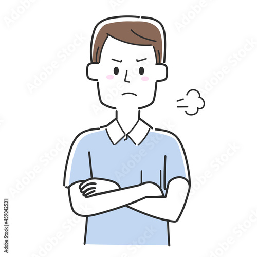 とても怒っている若い男性