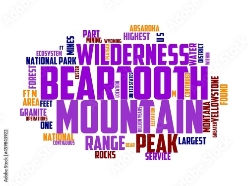 beartooth mountain wordcloud concept, wordart, landscape,montana,mountains,beartooth,scenic photo