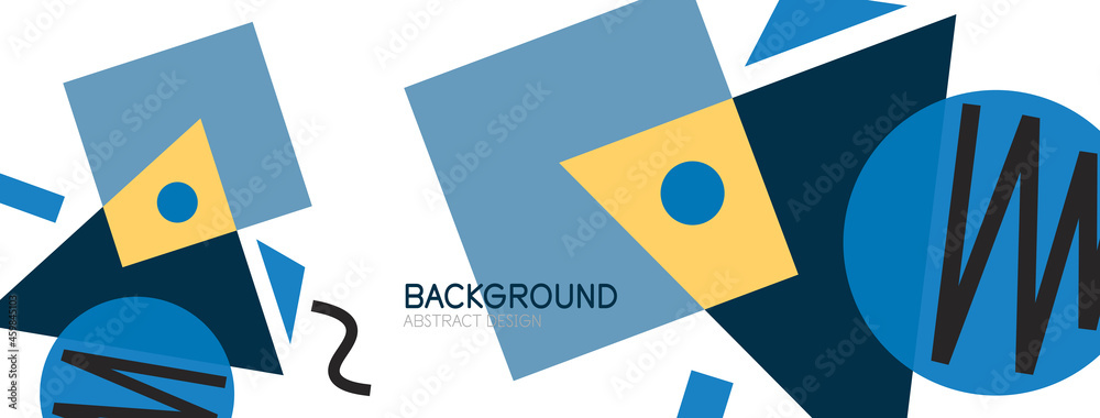 Abstract background. Blocks, lines, triangles, circles composition. Techno or business concept for wallpaper, banner, background, landing page Abstract background. Blocks, lines, triangles, circles composition. Techno or business concept for wallpaper, banner, background, landing page