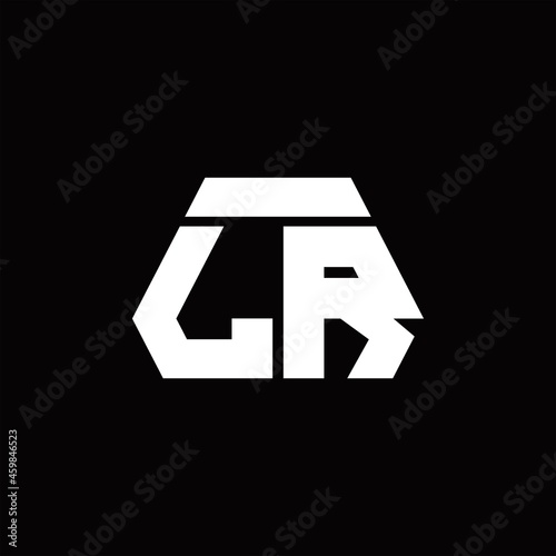 LR Logo monogram with octagon shape style design template