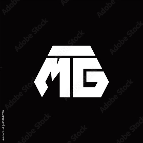 MG Logo monogram with octagon shape style design template
